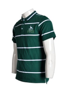 P461專業訂做男裝polo衫  馬球衫 欖球衫  扁機撞色 1間 Rugby shirt  rugby teamwear  條纹POLO衫 欖球衫製造商HK    墨綠色